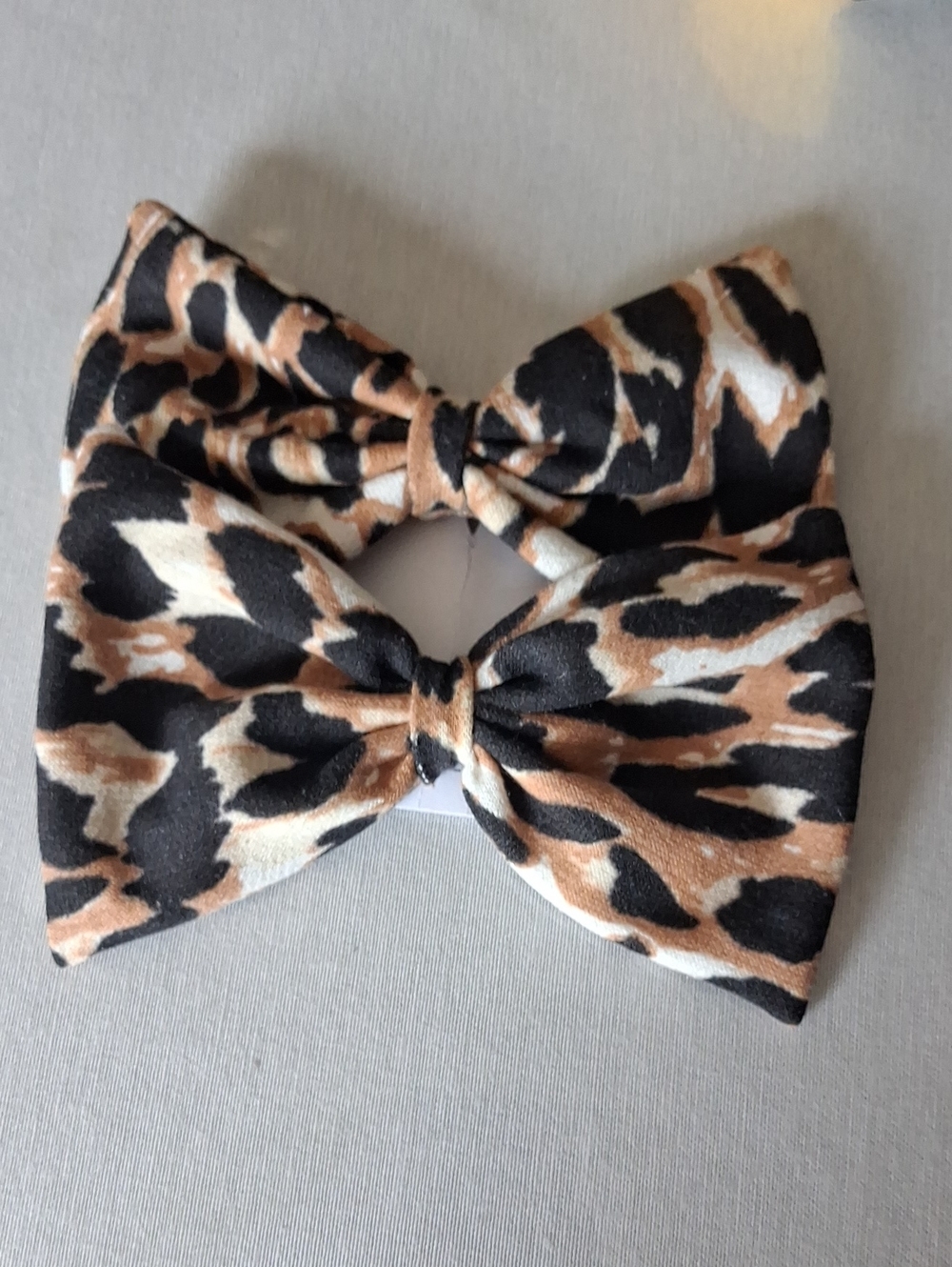 Two Kids Leopard Print Hair Bow Clips - Black & Brown